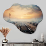 Train Transcendent Tracks - Asymmetric Metal Wall Art