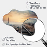 Train Transcendent Tracks - Asymmetric Metal Wall Art