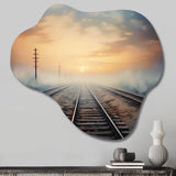 Train Transcendent Tracks - Asymmetric Metal Wall Art