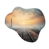 Train Transcendent Tracks - Asymmetric Metal Wall Art