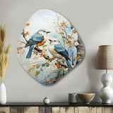 Birds On Amercian Basswood Tree Bird - Asymmetric Metal Wall Art