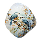 Birds On Amercian Basswood Tree Bird - Asymmetric Metal Wall Art