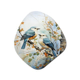 Birds On Amercian Basswood Tree Bird - Asymmetric Metal Wall Art