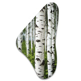 White Green Birch Tree Whispers III - Asymmetric Metal Wall Art