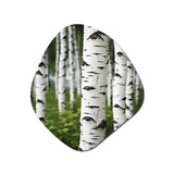 White Green Birch Tree Whispers III - Asymmetric Metal Wall Art