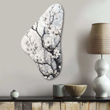 Grey White Tree Graphite Whispers I - Asymmetric Metal Wall Art