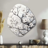 Grey White Tree Graphite Whispers I - Asymmetric Metal Wall Art