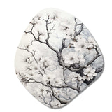 Grey White Tree Graphite Whispers I - Asymmetric Metal Wall Art