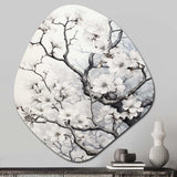 Grey White Tree Graphite Whispers I - Asymmetric Metal Wall Art