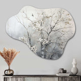 Grey Tree Monochrome Reverie - Asymmetric Metal Wall Art