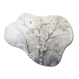 Grey Tree Monochrome Reverie - Asymmetric Metal Wall Art