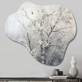 Grey Tree Monochrome Reverie - Asymmetric Metal Wall Art