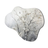 Grey Tree Monochrome Reverie - Asymmetric Metal Wall Art