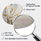 Tree Whispers Of Grey & Yellow III - Asymmetric Metal Wall Art