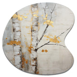 Tree Whispers Of Grey & Yellow III - Asymmetric Metal Wall Art