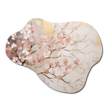 Cherry Blossom Tree Whispers Of Pink - Asymmetric Metal Wall Art