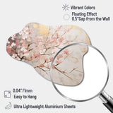 Cherry Blossom Tree Whispers Of Pink - Asymmetric Metal Wall Art