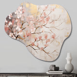 Cherry Blossom Tree Whispers Of Pink - Asymmetric Metal Wall Art