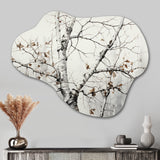 Monochrome Tree Whispers Of Gray And White II - Asymmetric Metal Wall Art