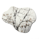 Monochrome Tree Whispers Of Gray And White II - Asymmetric Metal Wall Art