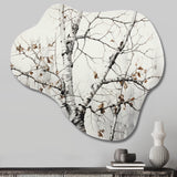 Monochrome Tree Whispers Of Gray And White II - Asymmetric Metal Wall Art