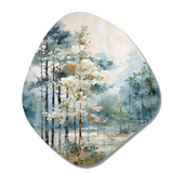 Pine Tree Enchanted Forest II - Asymmetric Metal Wall Art