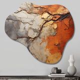 Orange Grey Abstract Redwood Tree Collage - Asymmetric Metal Wall Art