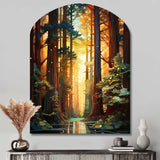 Redwood Shimmering Tree Heights I - Asymmetric Metal Wall Art