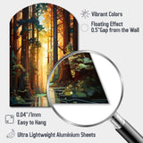 Redwood Shimmering Tree Heights I - Asymmetric Metal Wall Art