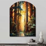 Redwood Shimmering Tree Heights I - Asymmetric Metal Wall Art