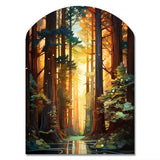 Redwood Shimmering Tree Heights I - Asymmetric Metal Wall Art