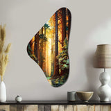 Redwood Shimmering Tree Heights I - Asymmetric Metal Wall Art