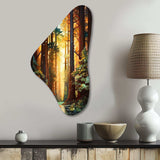 Redwood Shimmering Tree Heights I - Asymmetric Metal Wall Art