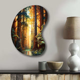 Redwood Shimmering Tree Heights I - Asymmetric Metal Wall Art