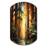 Redwood Shimmering Tree Heights I - Asymmetric Metal Wall Art