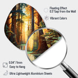 Redwood Shimmering Tree Heights I - Asymmetric Metal Wall Art