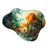 Redwood Tree Symphony Of Green Forest - Asymmetric Metal Wall Art