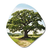 Green Trees Oak Mighty Oak - Asymmetric Metal Wall Art