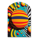 Pop Art Colorful Spheres VI - Asymmetric Metal Wall Art