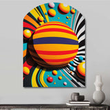 Pop Art Colorful Spheres VI - Asymmetric Metal Wall Art