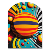 Pop Art Colorful Spheres VI - Asymmetric Metal Wall Art