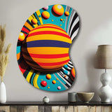 Pop Art Colorful Spheres VI - Asymmetric Metal Wall Art