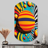 Pop Art Colorful Spheres VI - Asymmetric Metal Wall Art