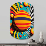 Pop Art Colorful Spheres VI - Asymmetric Metal Wall Art