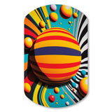 Pop Art Colorful Spheres VI - Asymmetric Metal Wall Art