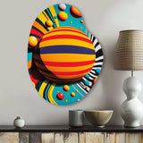 Pop Art Colorful Spheres VI - Asymmetric Metal Wall Art