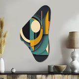 Mid-century Retro Dimensions I - Asymmetric Metal Wall Art