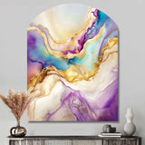 Liquid Universe With A Touch Of Gold V - Asymmetric Metal Wall Art