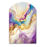 Liquid Universe With A Touch Of Gold V - Asymmetric Metal Wall Art