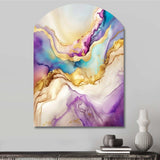 Liquid Universe With A Touch Of Gold V - Asymmetric Metal Wall Art